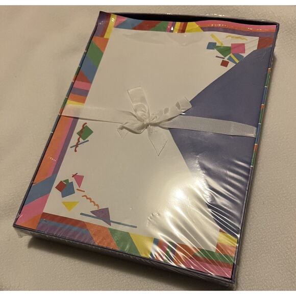 Vintage Whitings Geometric Shapes Stationary Sealed 24 sheets 16 Envelopes NIB - Picture 3 of 5